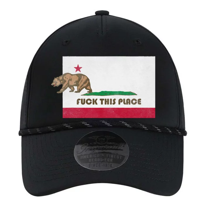 Fuck This Place California Republic Flag Funny The Bear Performance The Dyno Cap