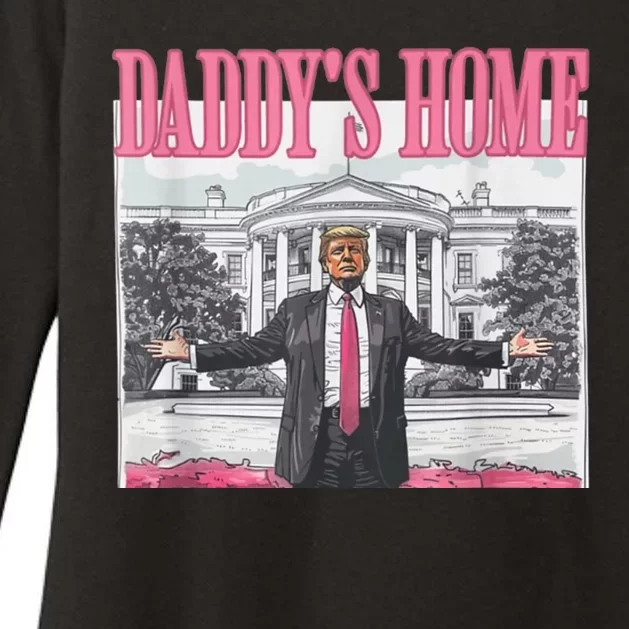 Funny Trump Pink Daddys Home  Trump 2024 Womens CVC Long Sleeve Shirt