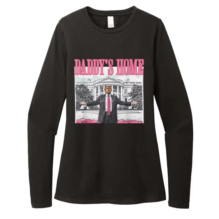 Funny Trump Pink Daddys Home  Trump 2024 Womens CVC Long Sleeve Shirt