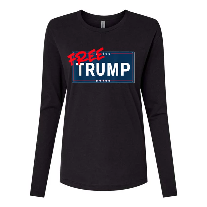 Free Trump Protest Political Support Election Activist Womens Cotton Relaxed Long Sleeve T-Shirt