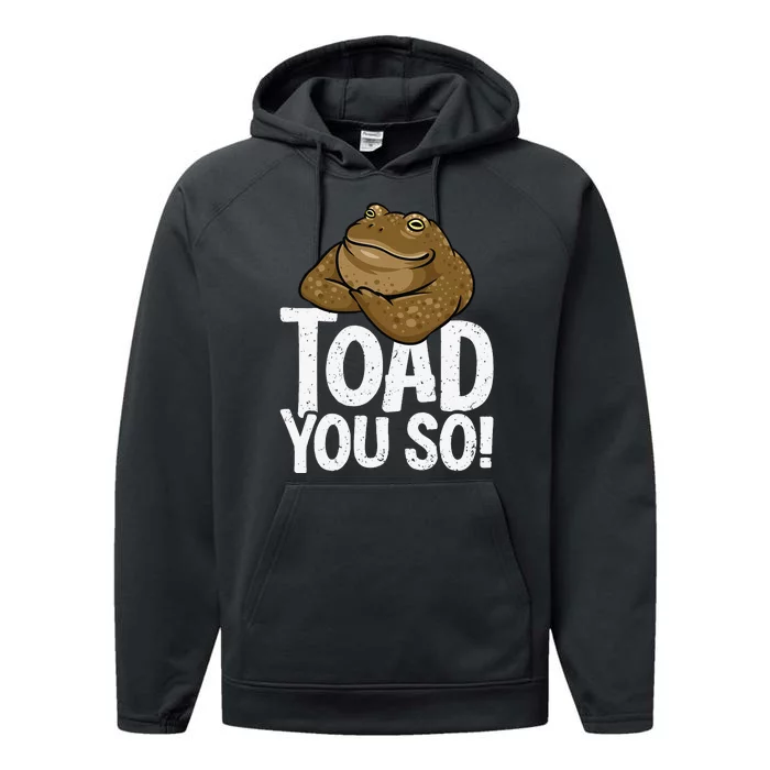 Funny Toad Pun Cute Toad Toad Art Toad You So Frog Toad Performance Fleece Hoodie