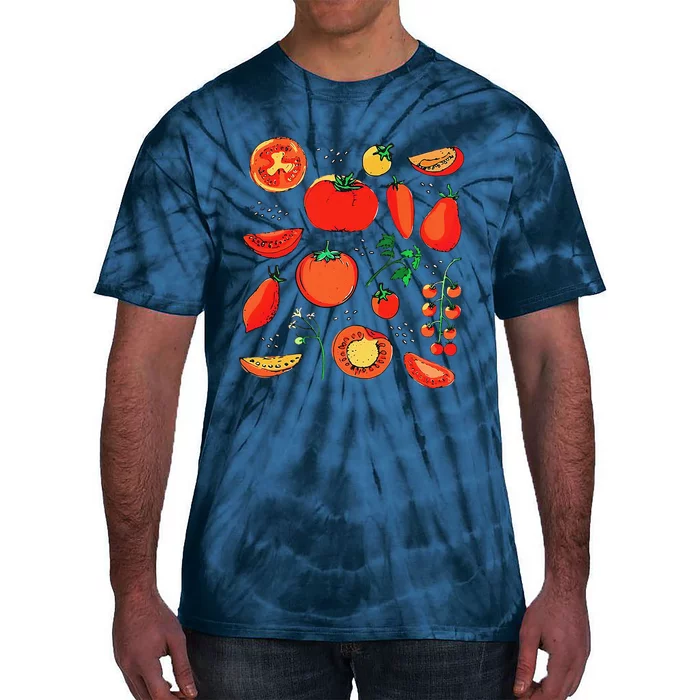 Funny Tomato Pun Hand Draw Tomatoes Watercolor Summer Foodie Tie-Dye T-Shirt