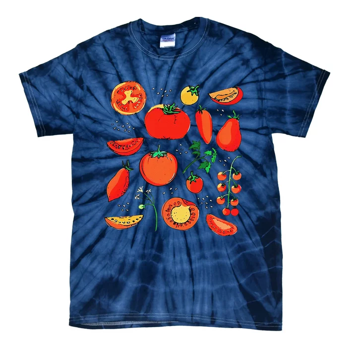 Funny Tomato Pun Hand Draw Tomatoes Watercolor Summer Foodie Tie-Dye T-Shirt