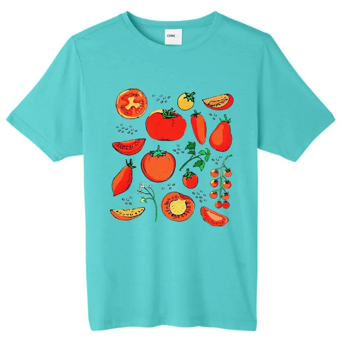 Funny Tomato Pun Hand Draw Tomatoes Watercolor Summer Foodie ChromaSoft Performance T-Shirt