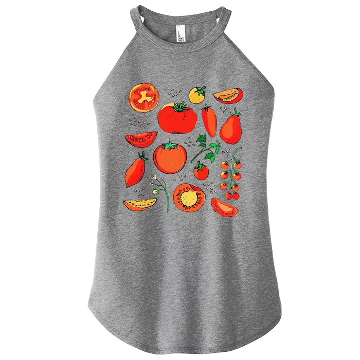 Funny Tomato Pun Hand Draw Tomatoes Watercolor Summer Foodie Women’s Perfect Tri Rocker Tank