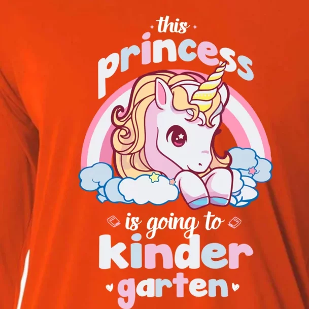 Funny This Princess Is Going To Kindergarten Back To School Gift Cooling Performance Long Sleeve Crew