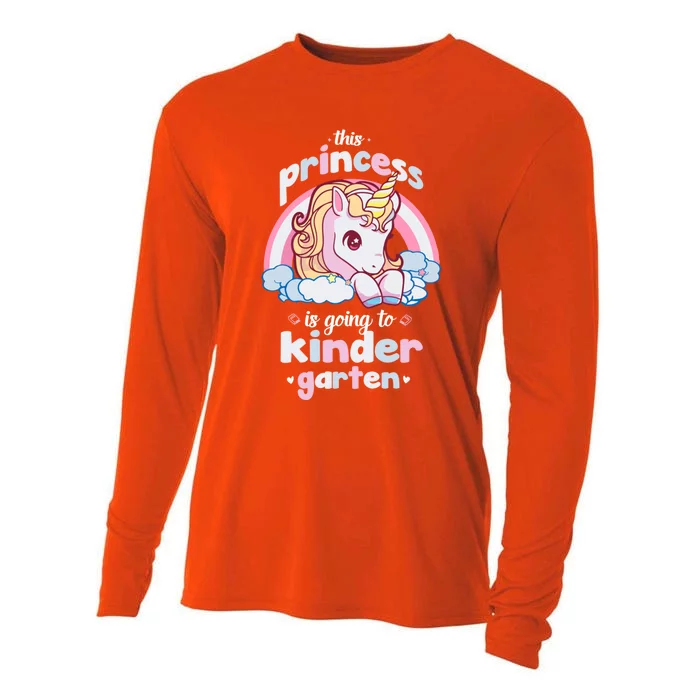 Funny This Princess Is Going To Kindergarten Back To School Gift Cooling Performance Long Sleeve Crew