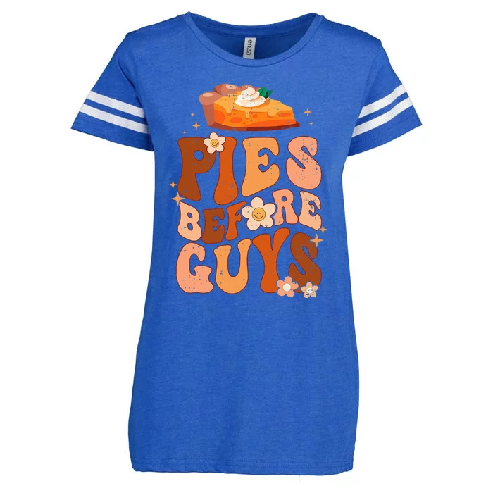 Funny Thanksgiving Pies Before Guys For And Girls Enza Ladies Jersey Football T-Shirt