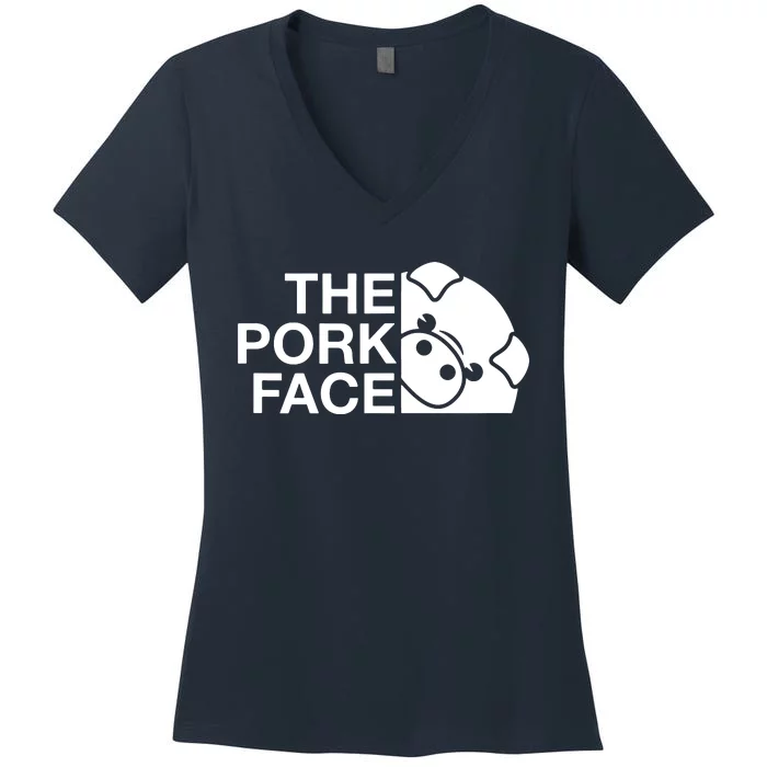 Funny The Pork Face Joke Parody Women's V-Neck T-Shirt