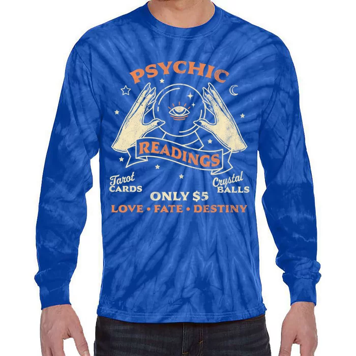 Fortune Teller Psychic Readings Tarot Crystal Ball Vintage Cool Gift Tie-Dye Long Sleeve Shirt