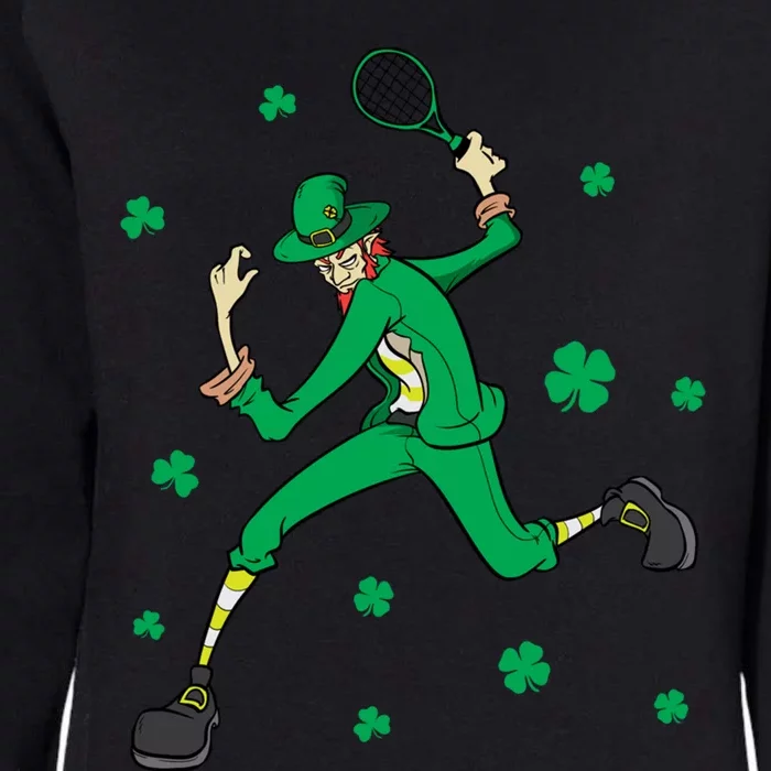 Funny Tennis Player Leprechaun St Patrick's Day Tennis Fan Gift Womens California Wash Sweatshirt