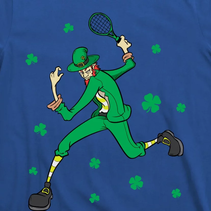 Funny Tennis Player Leprechaun St Patrick's Day Tennis Fan Gift T-Shirt