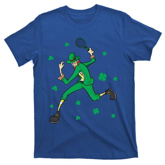 Funny Tennis Player Leprechaun St Patrick's Day Tennis Fan Gift T-Shirt