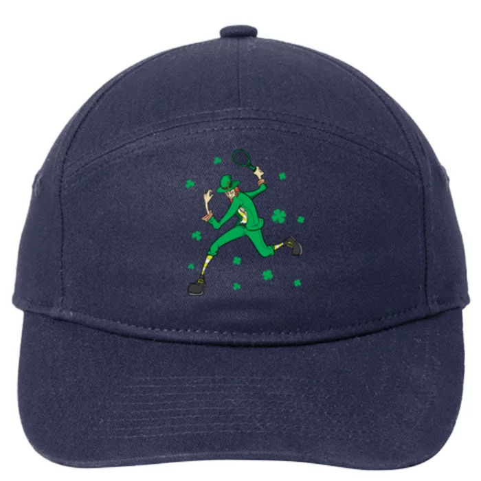 Funny Tennis Player Leprechaun St Patrick's Day Tennis Fan Gift 7-Panel Snapback Hat