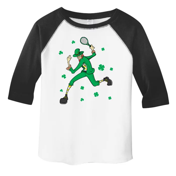 Funny Tennis Player Leprechaun St Patrick's Day Tennis Fan Gift Toddler Fine Jersey T-Shirt