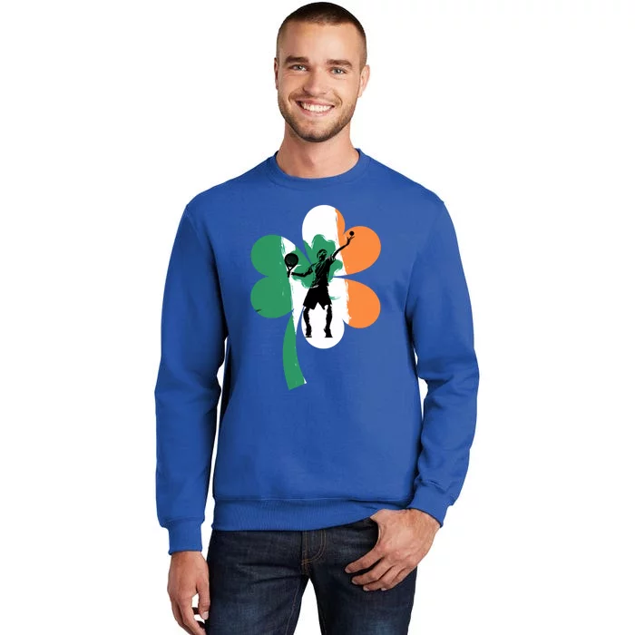 Funny Tennis Player Shamrock St Patrick's Day Ireland Flag Great Gift Sweatshirt