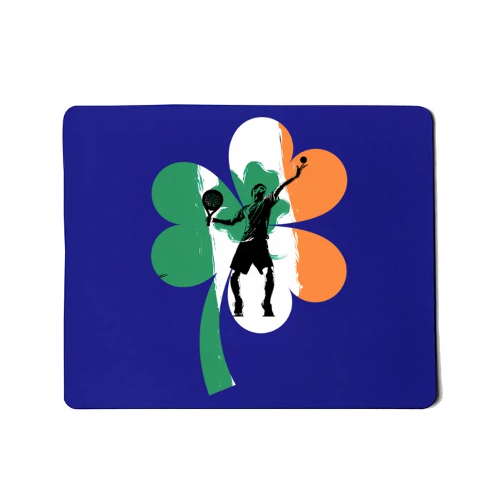 Funny Tennis Player Shamrock St Patrick's Day Ireland Flag Great Gift Mousepad