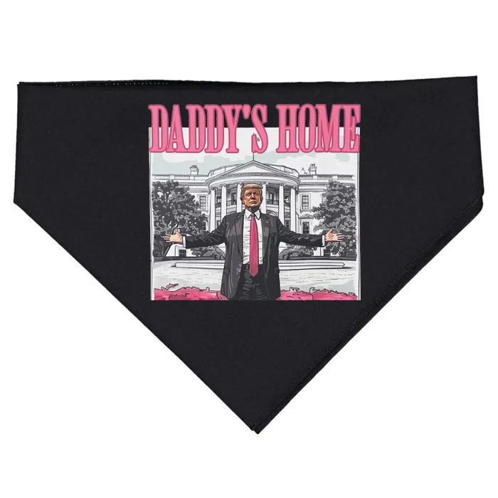 Funny Trump Pink Daddys Home Trump 2024 USA-Made Doggie Bandana