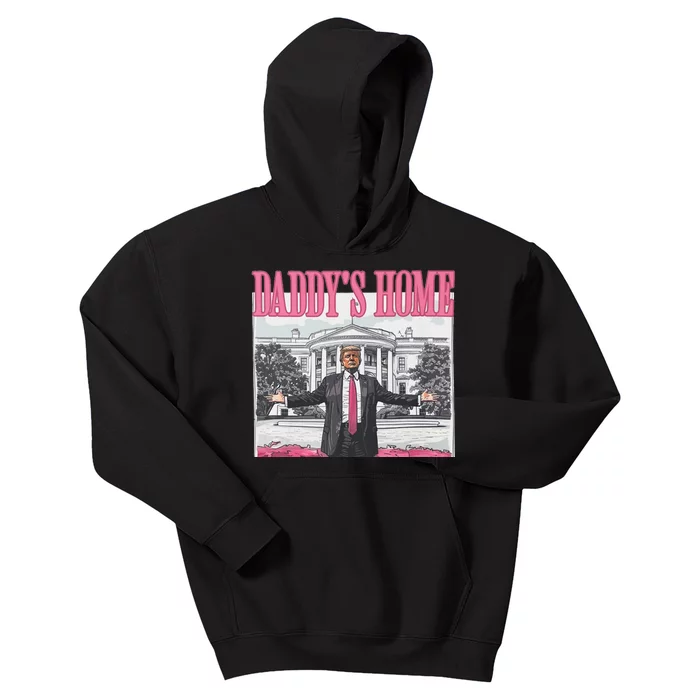 Funny Trump Pink Daddys Home Trump 2024 Kids Hoodie