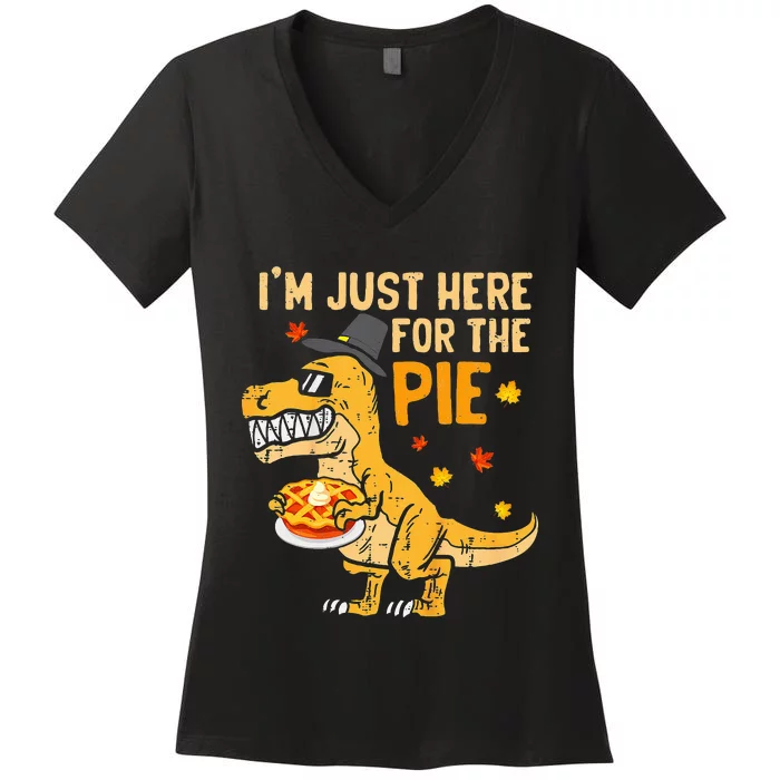 Funny Thanksgiving Pumpkin Pie Lover Gift Women's V-Neck T-Shirt