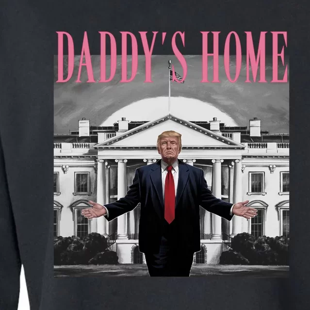 Funny Trump Pink Daddys Home  Trump 2024 Cropped Pullover Crew