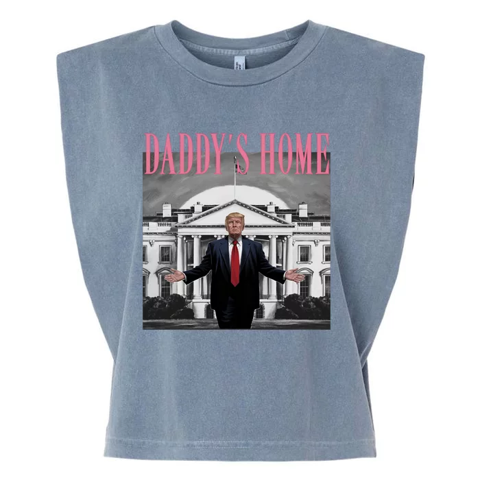 Funny Trump Pink Daddys Home  Trump 2024 Garment-Dyed Women's Muscle Tee