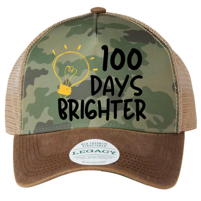 Funny Teacher Quote 100 Days Brighter 100th Day Of School Gift Legacy Tie Dye Trucker Hat