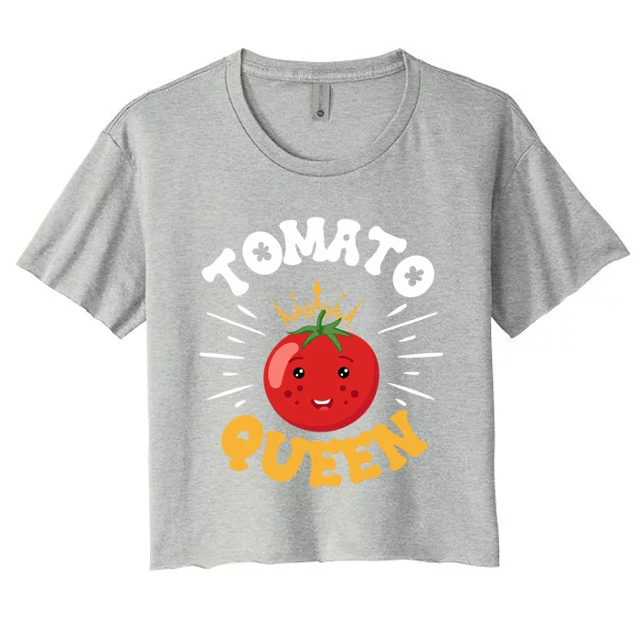 Funny Tomato Queen Fruit Vegetable Mother's Day Gardener Great Gift Women's Crop Top Tee