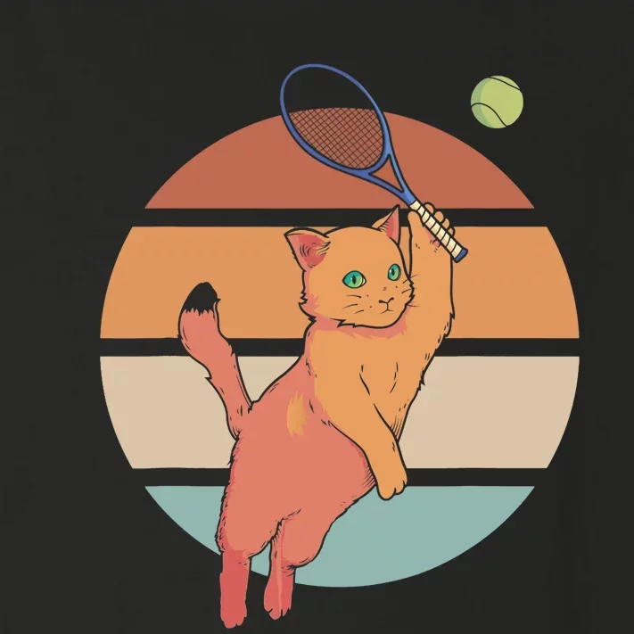 Funny Tennis Racket Cat Playing Tennis Toddler Long Sleeve Shirt