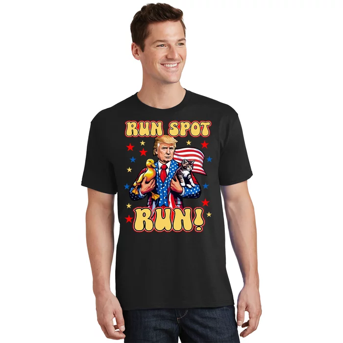 Funny Trump Run Harris Spot Run Dog Debate Election 2024 T-Shirt