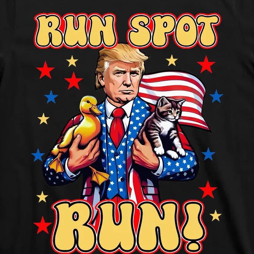 Funny Trump Run Harris Spot Run Dog Debate Election 2024 T-Shirt