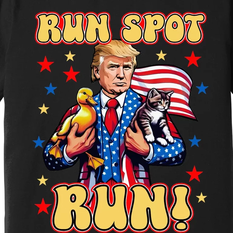 Funny Trump Run Harris Spot Run Dog Debate Election 2024 Premium T-Shirt