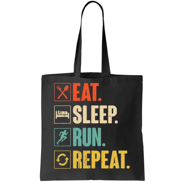 Funny Track Running Training Eat Sleep Cross Country Repeat Tote Bag