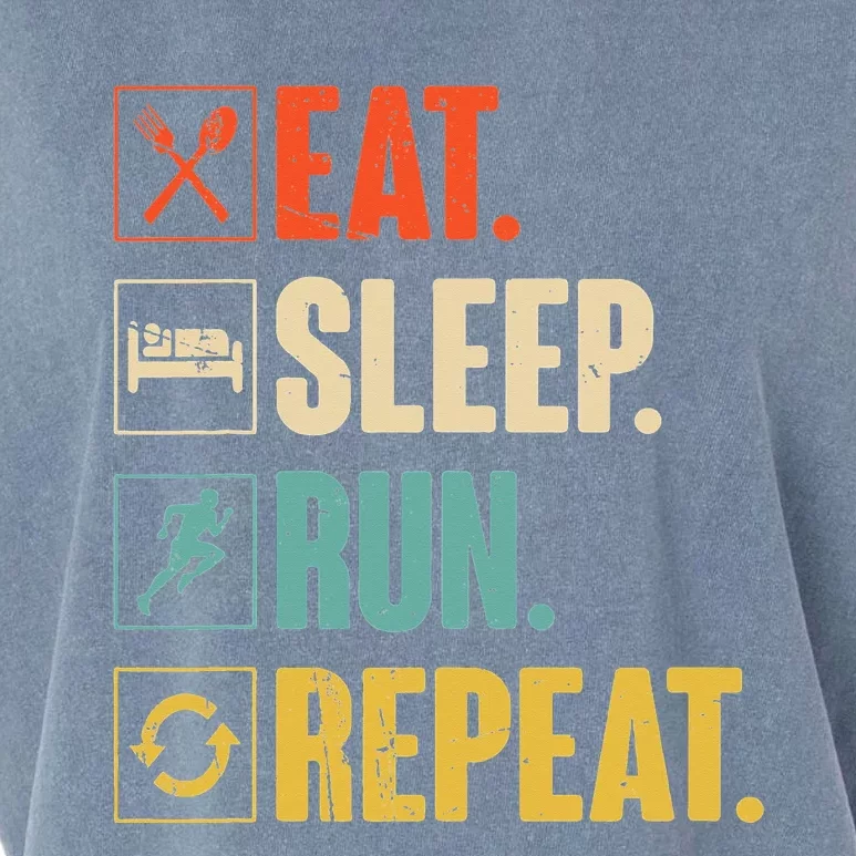 Funny Track Running Training Eat Sleep Cross Country Repeat Garment-Dyed Women's Muscle Tee