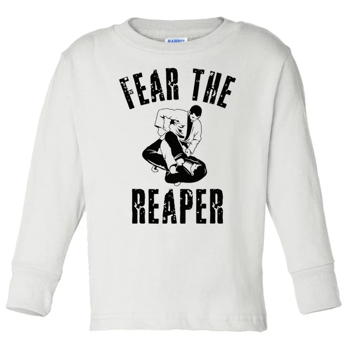 Fear The Reaper Jiu Jitsu Leglocker Bjj Toddler Long Sleeve Shirt