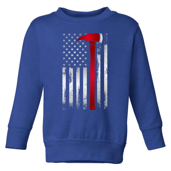 Fire Thin Red Line American Flag Axe Gift For Firefighter Meaningful Gift Toddler Sweatshirt