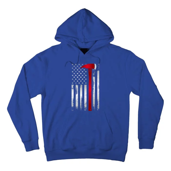 Fire Thin Red Line American Flag Axe Gift For Firefighter Meaningful Gift Tall Hoodie