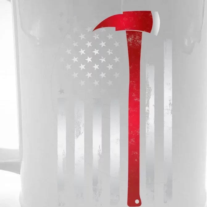 Fire Thin Red Line American Flag Axe Gift For Firefighter Meaningful Gift Front & Back Beer Stein