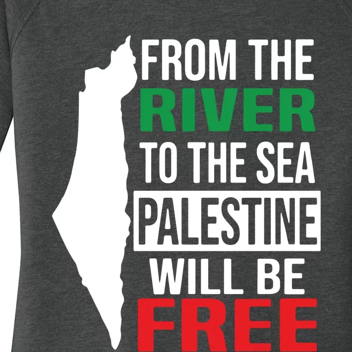 From The River To The Sea Palestine Will Be Free Women's Perfect Tri Tunic Long Sleeve Shirt