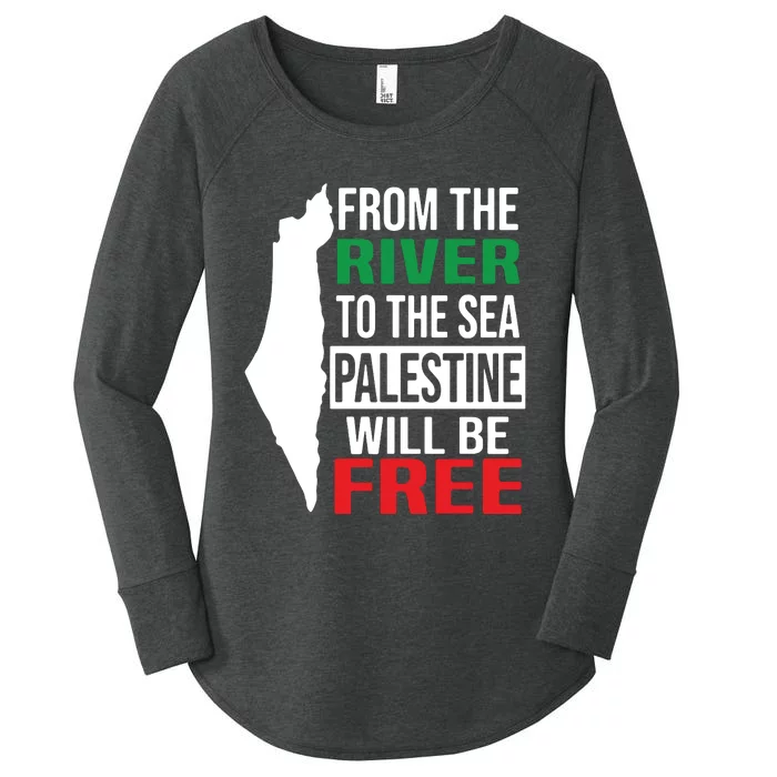 From The River To The Sea Palestine Will Be Free Women's Perfect Tri Tunic Long Sleeve Shirt