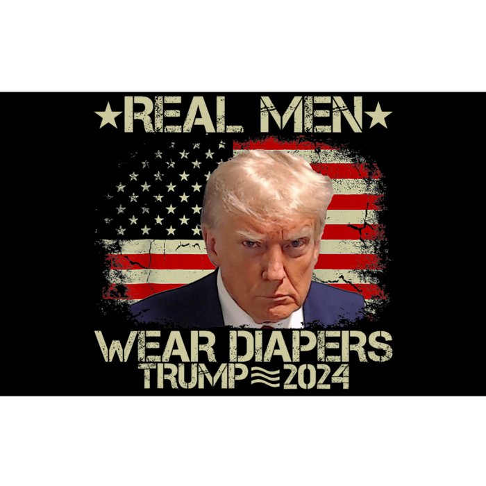 Funny Trump Real Man Wear Diapers Trump 2024 Bumper Sticker