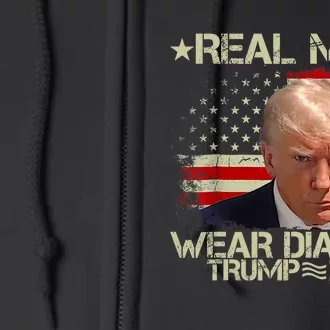 Funny Trump Real Man Wear Diapers Trump 2024 Full Zip Hoodie