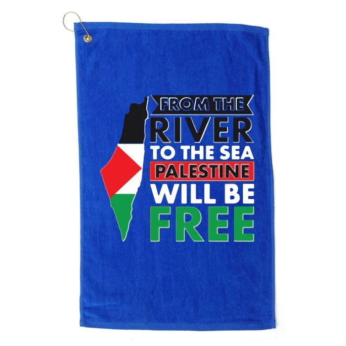 From The River To The Sea Palestine Will Be Free Platinum Collection Golf Towel