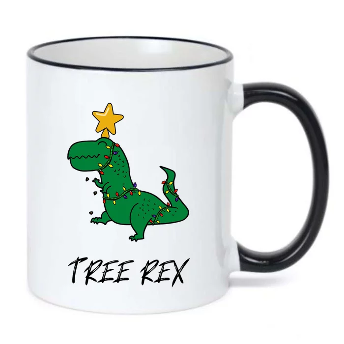 Funny Tree Rex Santa Dinosaur Pajamas Merry Christmas Funny Gift Black Color Changing Mug