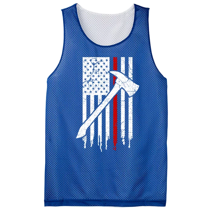 Firefighter Thin Red Line American Flag Gift Mesh Reversible Basketball Jersey Tank