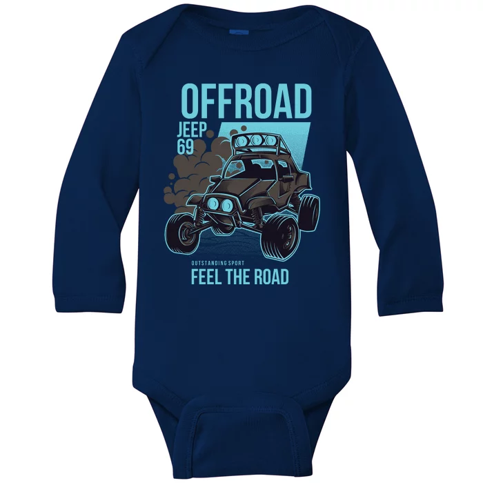 Feel The Road Design Baby Long Sleeve Bodysuit