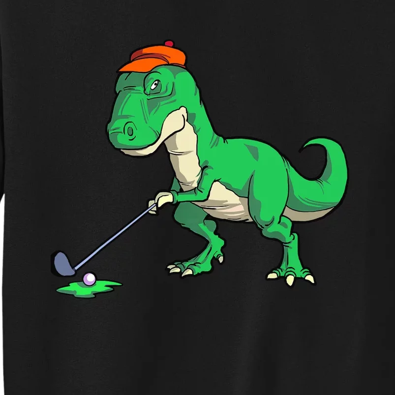 Funny T Rex Dinosaur Golf Giftss for Golfer Tall Sweatshirt