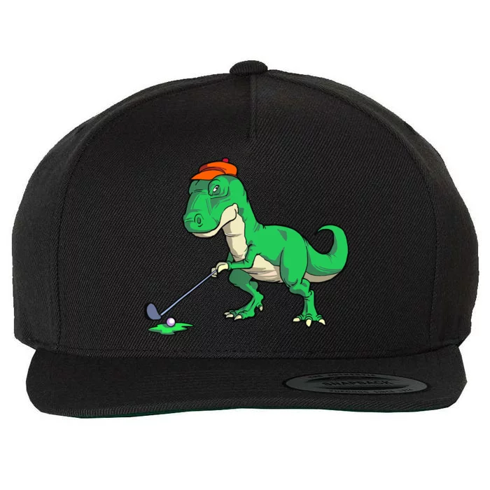 Funny T Rex Dinosaur Golf Giftss for Golfer Wool Snapback Cap