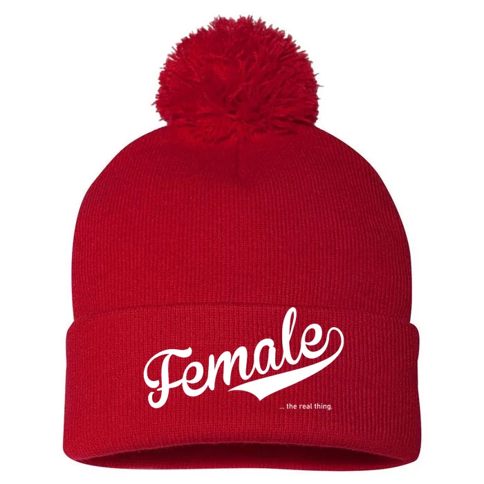 Female The Real Thing Pom Pom 12in Knit Beanie