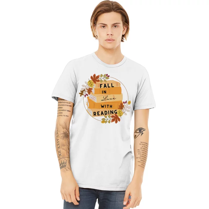 Fall Teacher Reading Book Thanksgiving Premium T-Shirt